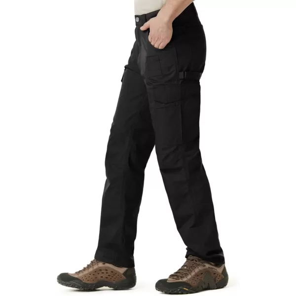 CQR Mens Quick Dry Work Pants Water Resistant Outdoor Tactical Pants Lightweight Stretch Cargo Hiking PantsWork Cargo Pants Black