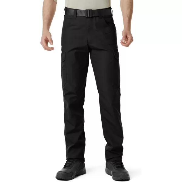 CQR Mens Quick Dry Work Pants Water Resistant Outdoor Tactical Pants Lightweight Stretch Cargo Hiking PantsWork Cargo Pants Black