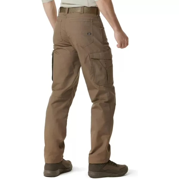 CQR Mens Quick Dry Work Pants Water Resistant Outdoor Tactical Pants Lightweight Stretch Cargo Hiking PantsWork Cargo Pants Coyote Brown