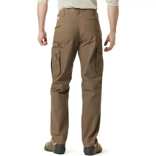 CQR Mens Quick Dry Work Pants Water Resistant Outdoor Tactical Pants Lightweight Stretch Cargo Hiking PantsWork Cargo Pants Coyote Brown