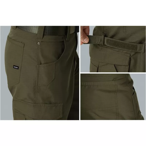 CQR Mens Quick Dry Work Pants Water Resistant Outdoor Tactical Pants Lightweight Stretch Cargo Hiking PantsWork Cargo Pants Dark Khaki