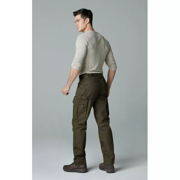 CQR Mens Quick Dry Work Pants Water Resistant Outdoor Tactical Pants Lightweight Stretch Cargo Hiking PantsWork Cargo Pants Dark Khaki