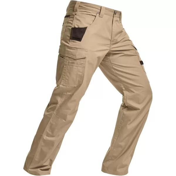 CQR Mens Quick Dry Work Pants Water Resistant Outdoor Tactical Pants Lightweight Stretch Cargo Hiking PantsWork Cargo Pants Khaki