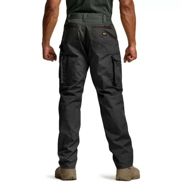 CQR Mens Quick Dry Work Pants Water Resistant Outdoor Tactical Pants Lightweight Stretch Cargo Hiking PantsWork Pants Black