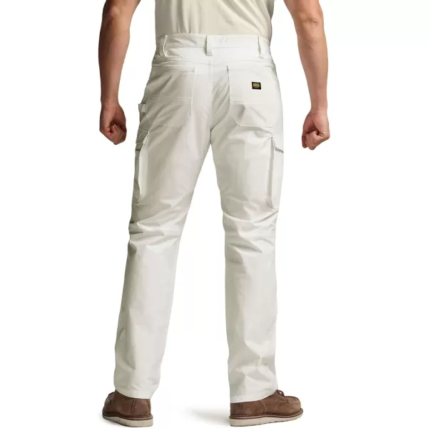 CQR Mens Quick Dry Work Pants Water Resistant Outdoor Tactical Pants Lightweight Stretch Cargo Hiking PantsWork Pants Frosted White