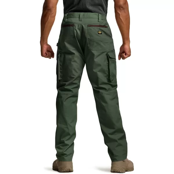 CQR Mens Quick Dry Work Pants Water Resistant Outdoor Tactical Pants Lightweight Stretch Cargo Hiking PantsWork Pants Green Kelp