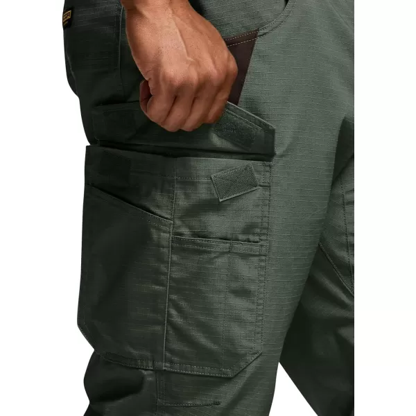 CQR Mens Quick Dry Work Pants Water Resistant Outdoor Tactical Pants Lightweight Stretch Cargo Hiking PantsWork Pants Green Kelp