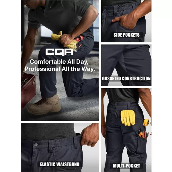 CQR Mens Quick Dry Work Pants Water Resistant Outdoor Tactical Pants Lightweight Stretch Cargo Hiking PantsWork Pants Police Navy