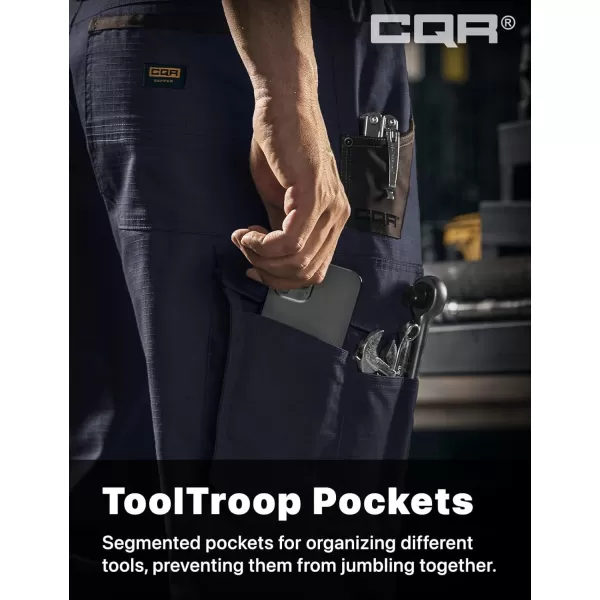 CQR Mens Quick Dry Work Pants Water Resistant Outdoor Tactical Pants Lightweight Stretch Cargo Hiking PantsWork Pants Police Navy