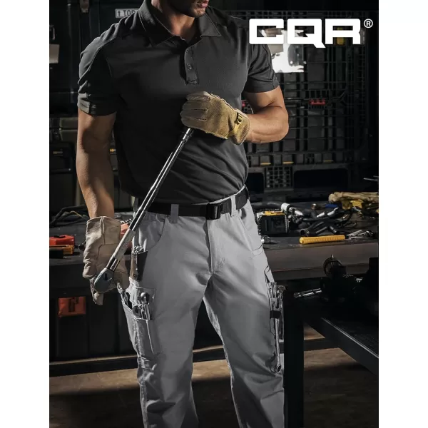 CQR Mens Quick Dry Work Pants Water Resistant Outdoor Tactical Pants Lightweight Stretch Cargo Hiking PantsWork Pants Stone