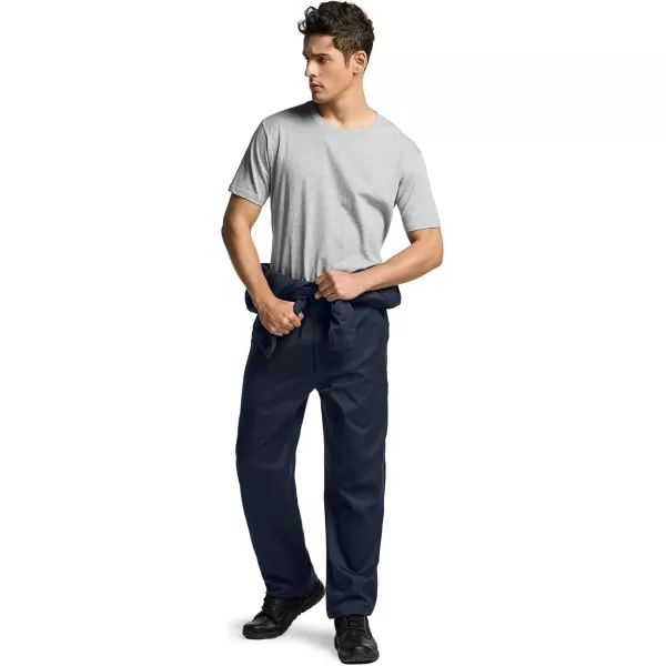 CQR Mens ZipFront Coverall Twill Stain ampamp Wrinkle Resistant Work Coverall Action Back Jumpsuit with Multi PocketsTwill Flap Long Sleeve Navy