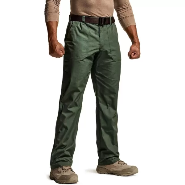 CQR Mens Quick Dry Work Pants Water Resistant Outdoor Tactical Pants Lightweight Stretch Cargo Hiking PantsDuratex Pants Green Kelp