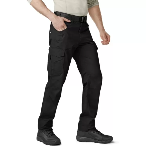 CQR Mens Quick Dry Work Pants Water Resistant Outdoor Tactical Pants Lightweight Stretch Cargo Hiking PantsWork Cargo Pants Black