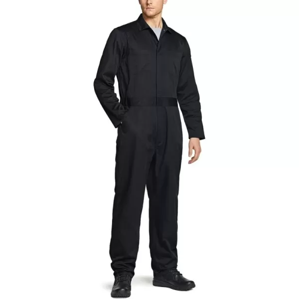 CQR Mens ZipFront Coverall Twill Stain ampamp Wrinkle Resistant Work Coverall Action Back Jumpsuit with Multi PocketsTwill Long Sleeve Black