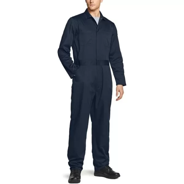 CQR Mens ZipFront Coverall Twill Stain ampamp Wrinkle Resistant Work Coverall Action Back Jumpsuit with Multi PocketsTwill Long Sleeve Dark Navy