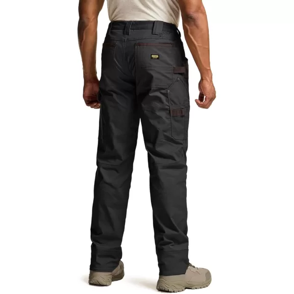 CQR Mens Flex Ripstop Work Pants Water Resistant Tactical Pants Outdoor Utility Operator EDC Cargo PantsDura Flex Pants Black