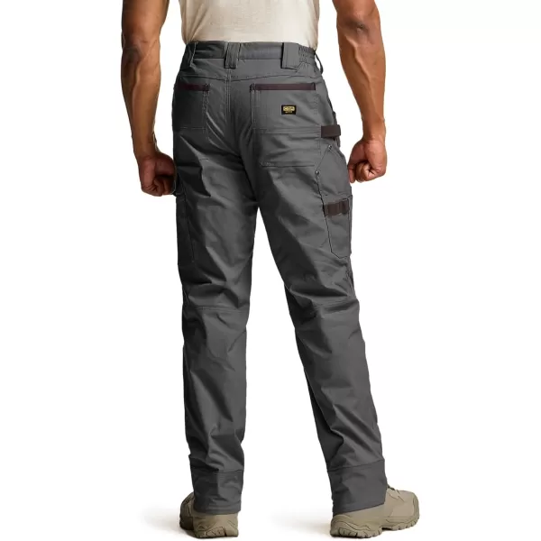 CQR Mens Flex Ripstop Work Pants Water Resistant Tactical Pants Outdoor Utility Operator EDC Cargo PantsDura Flex Pants Charcoal