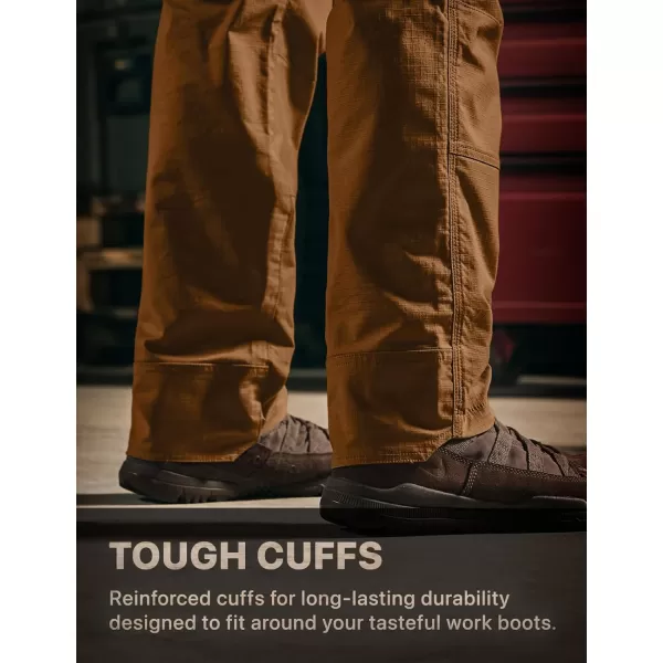 CQR Mens Flex Ripstop Work Pants Water Resistant Tactical Pants Outdoor Utility Operator EDC Cargo PantsDura Flex Pants Copper Brown