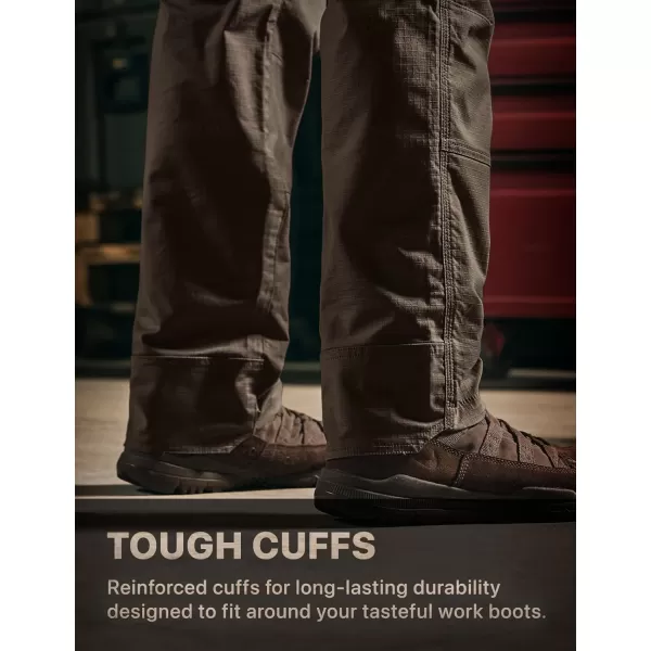 CQR Mens Flex Ripstop Work Pants Water Resistant Tactical Pants Outdoor Utility Operator EDC Cargo PantsDura Flex Pants Dark Brown