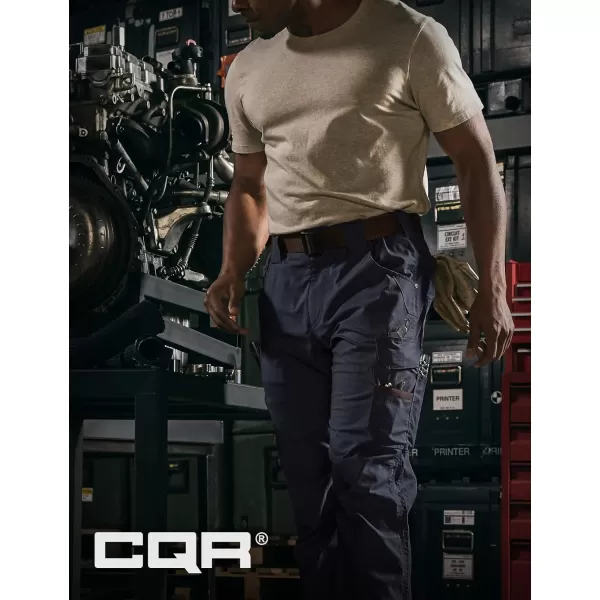 CQR Mens Flex Ripstop Work Pants Water Resistant Tactical Pants Outdoor Utility Operator EDC Cargo PantsDura Flex Pants Operator Navy