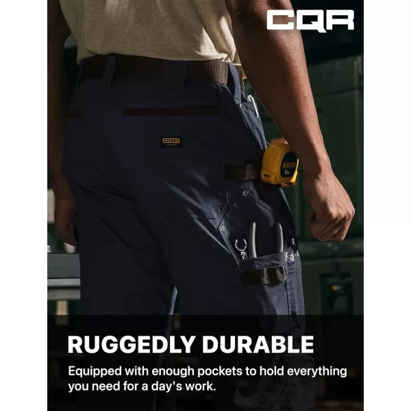 CQR Mens Flex Ripstop Work Pants Water Resistant Tactical Pants Outdoor Utility Operator EDC Cargo PantsDura Flex Pants Operator Navy