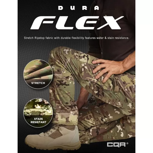 CQR Mens Flex Ripstop Work Pants Water Resistant Tactical Pants Outdoor Utility Operator EDC Cargo PantsDura Flex Print Utility Camo