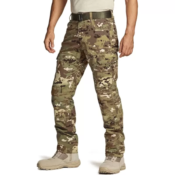 CQR Mens Flex Ripstop Work Pants Water Resistant Tactical Pants Outdoor Utility Operator EDC Cargo PantsDura Flex Print Utility Camo