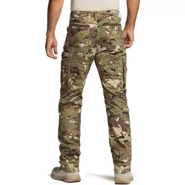 CQR Mens Flex Ripstop Work Pants Water Resistant Tactical Pants Outdoor Utility Operator EDC Cargo PantsDura Flex Print Utility Camo