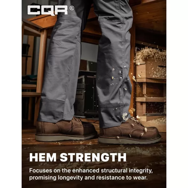 CQR Mens Flex Ripstop Work Pants Water Resistant Tactical Pants Outdoor Utility Operator EDC Cargo PantsLumber Charcoal