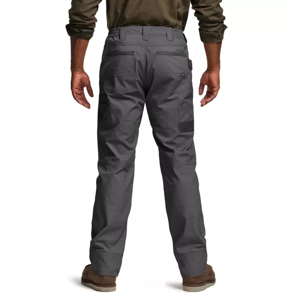 CQR Mens Flex Ripstop Work Pants Water Resistant Tactical Pants Outdoor Utility Operator EDC Cargo PantsLumber Charcoal