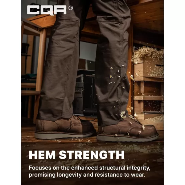 CQR Mens Flex Ripstop Work Pants Water Resistant Tactical Pants Outdoor Utility Operator EDC Cargo PantsLumber Dark Brown