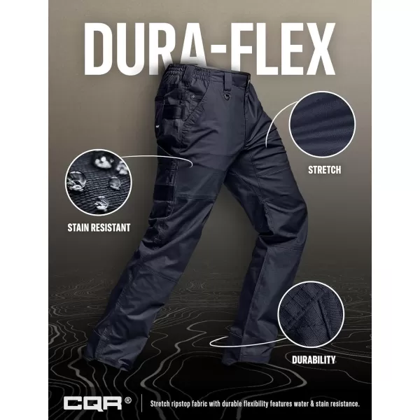 CQR Mens Flex Ripstop Work Pants Water Resistant Tactical Pants Outdoor Utility Operator EDC Cargo PantsLumber Operator Navy