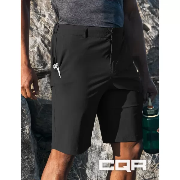 CQR Mens Hiking Cargo Shorts Quick Dry Stretch Tactical Outdoor Shorts Lightweight Camping Golf Shorts with Multi PocketsHike Flex Black