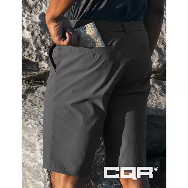 CQR Mens Hiking Cargo Shorts Quick Dry Stretch Tactical Outdoor Shorts Lightweight Camping Golf Shorts with Multi PocketsHike Flex Grey