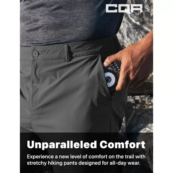 CQR Mens Hiking Cargo Shorts Quick Dry Stretch Tactical Outdoor Shorts Lightweight Camping Golf Shorts with Multi PocketsHike Flex Grey