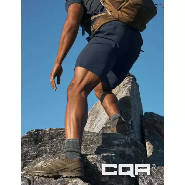 CQR Mens Hiking Cargo Shorts Quick Dry Stretch Tactical Outdoor Shorts Lightweight Camping Golf Shorts with Multi PocketsHike Flex Navy