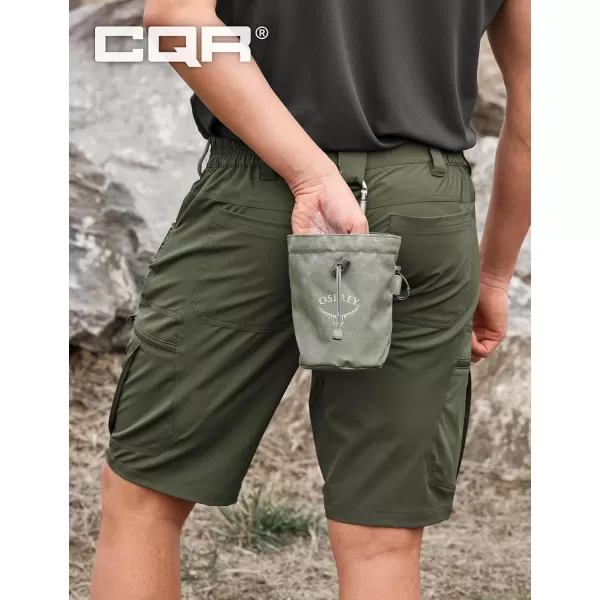 CQR Mens Hiking Cargo Shorts Quick Dry Stretch Tactical Outdoor Shorts Lightweight Camping Golf Shorts with Multi PocketsRocky Shorts Fuscous Green