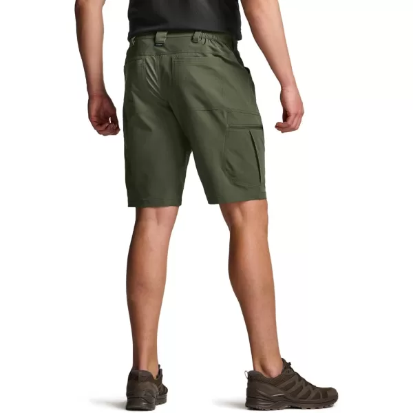 CQR Mens Hiking Cargo Shorts Quick Dry Stretch Tactical Outdoor Shorts Lightweight Camping Golf Shorts with Multi PocketsRocky Shorts Fuscous Green