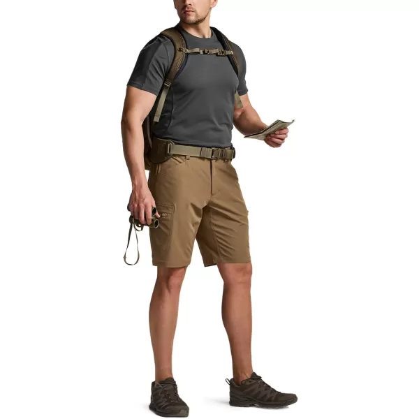 CQR Mens Hiking Cargo Shorts Quick Dry Stretch Tactical Outdoor Shorts Lightweight Camping Golf Shorts with Multi PocketsRocky Shorts Hazelnut