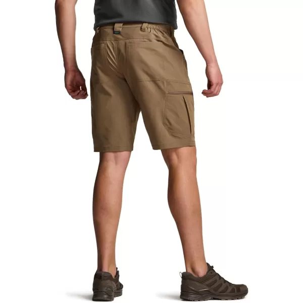 CQR Mens Hiking Cargo Shorts Quick Dry Stretch Tactical Outdoor Shorts Lightweight Camping Golf Shorts with Multi PocketsRocky Shorts Hazelnut