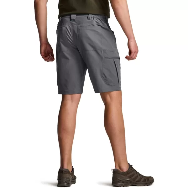 CQR Mens Hiking Cargo Shorts Quick Dry Stretch Tactical Outdoor Shorts Lightweight Camping Golf Shorts with Multi PocketsRocky Shorts Jet Grey