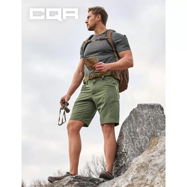 CQR Mens Hiking Cargo Shorts Quick Dry Stretch Tactical Outdoor Shorts Lightweight Camping Golf Shorts with Multi PocketsRocky Shorts Lichen