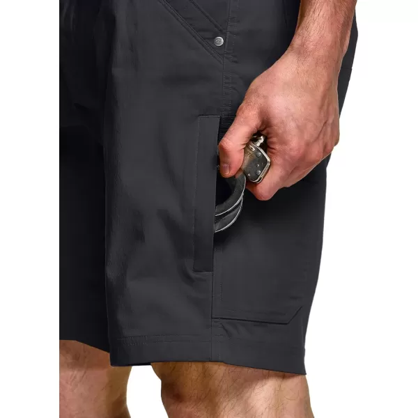 CQR Mens Hiking Cargo Shorts Quick Dry Stretch Tactical Outdoor Shorts Lightweight Camping Golf Shorts with Multi PocketsSedona Carbon Black