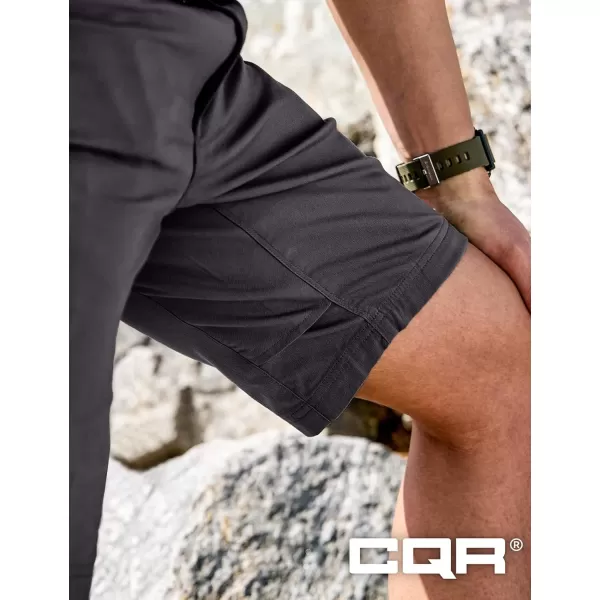 CQR Mens Hiking Cargo Shorts Quick Dry Stretch Tactical Outdoor Shorts Lightweight Camping Golf Shorts with Multi PocketsSedona Charcoal