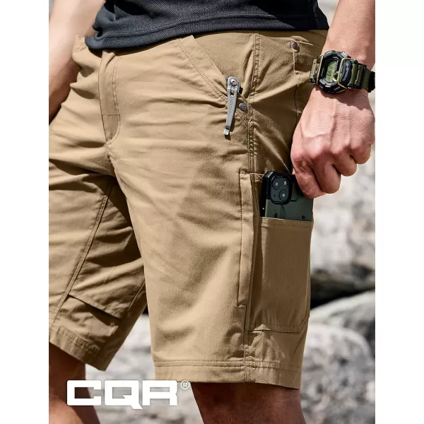 CQR Mens Hiking Cargo Shorts Quick Dry Stretch Tactical Outdoor Shorts Lightweight Camping Golf Shorts with Multi PocketsSedona Coyote