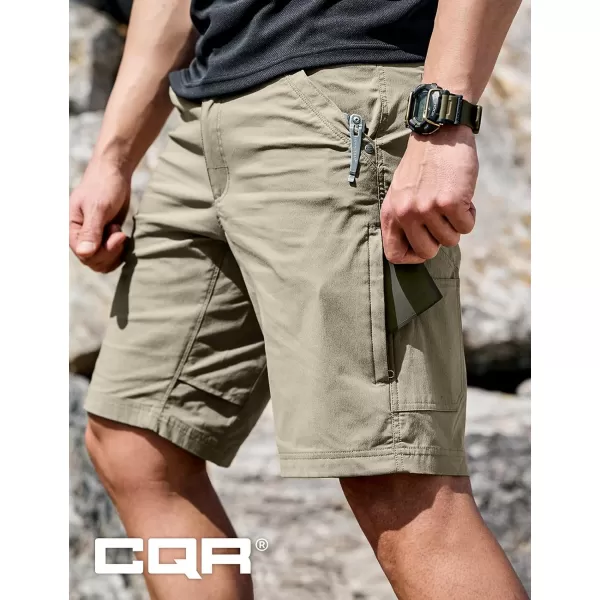 CQR Mens Hiking Cargo Shorts Quick Dry Stretch Tactical Outdoor Shorts Lightweight Camping Golf Shorts with Multi PocketsSedona Desert Sand