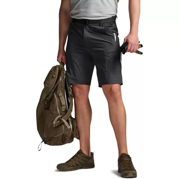 CQR Mens Hiking Cargo Shorts Quick Dry Stretch Tactical Outdoor Shorts Lightweight Camping Golf Shorts with Multi PocketsShenandoah Shorts Black