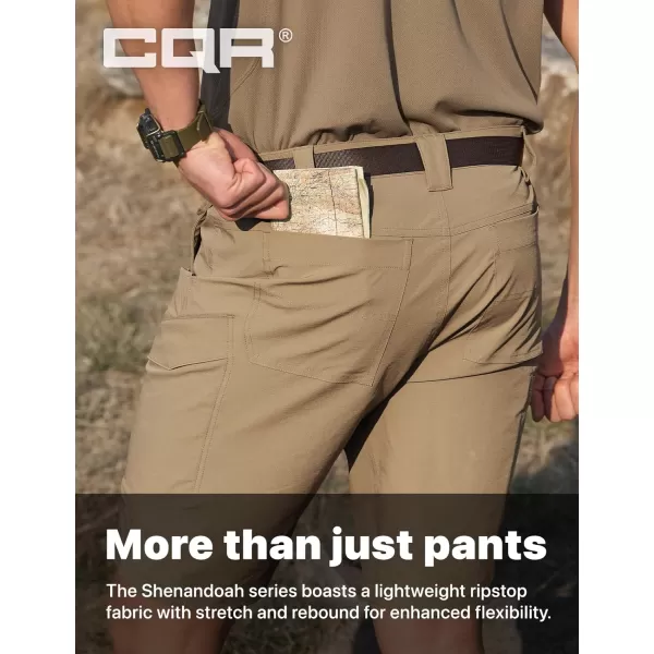 CQR Mens Hiking Cargo Shorts Quick Dry Stretch Tactical Outdoor Shorts Lightweight Camping Golf Shorts with Multi PocketsShenandoah Shorts Coyote