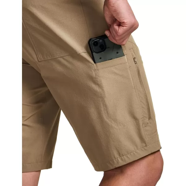 CQR Mens Hiking Cargo Shorts Quick Dry Stretch Tactical Outdoor Shorts Lightweight Camping Golf Shorts with Multi PocketsShenandoah Shorts Coyote