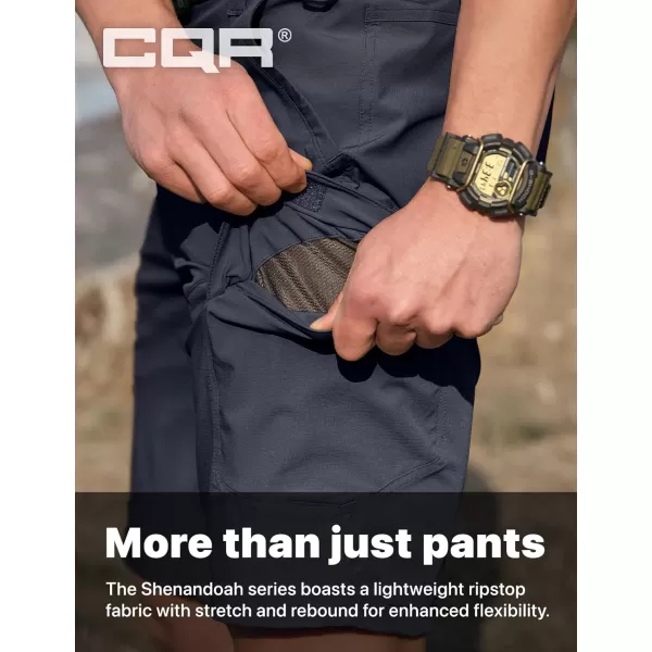 CQR Mens Hiking Cargo Shorts Quick Dry Stretch Tactical Outdoor Shorts Lightweight Camping Golf Shorts with Multi PocketsShenandoah Shorts Navy